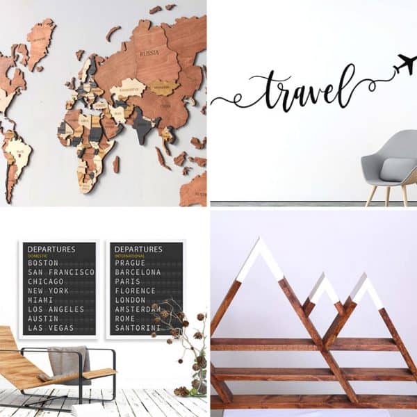 travel inspired office decor